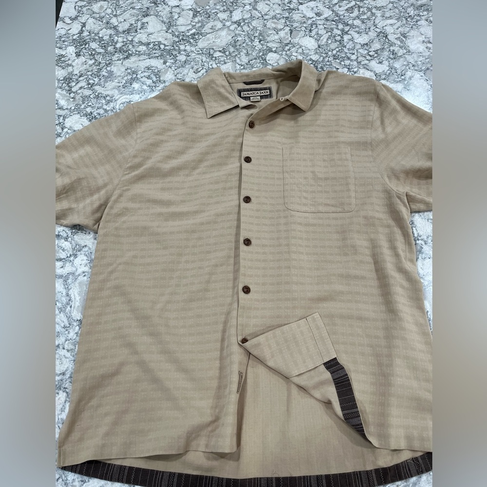 Jamaican Jaxx Silk Tan Large Button Up